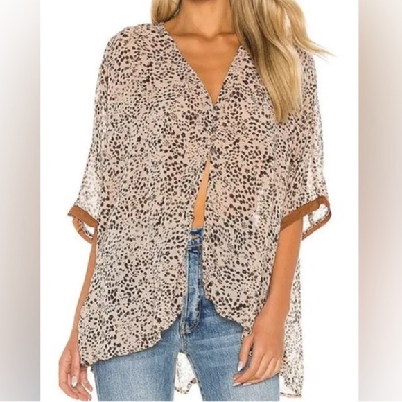 Free People Intimately Animal Print‎ Top - Picture 1 of 9
